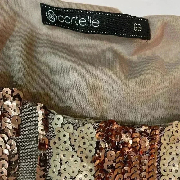 CORTELLE Silk Printed Blouse Short Sleeve Large Size - Picture 7 of 8